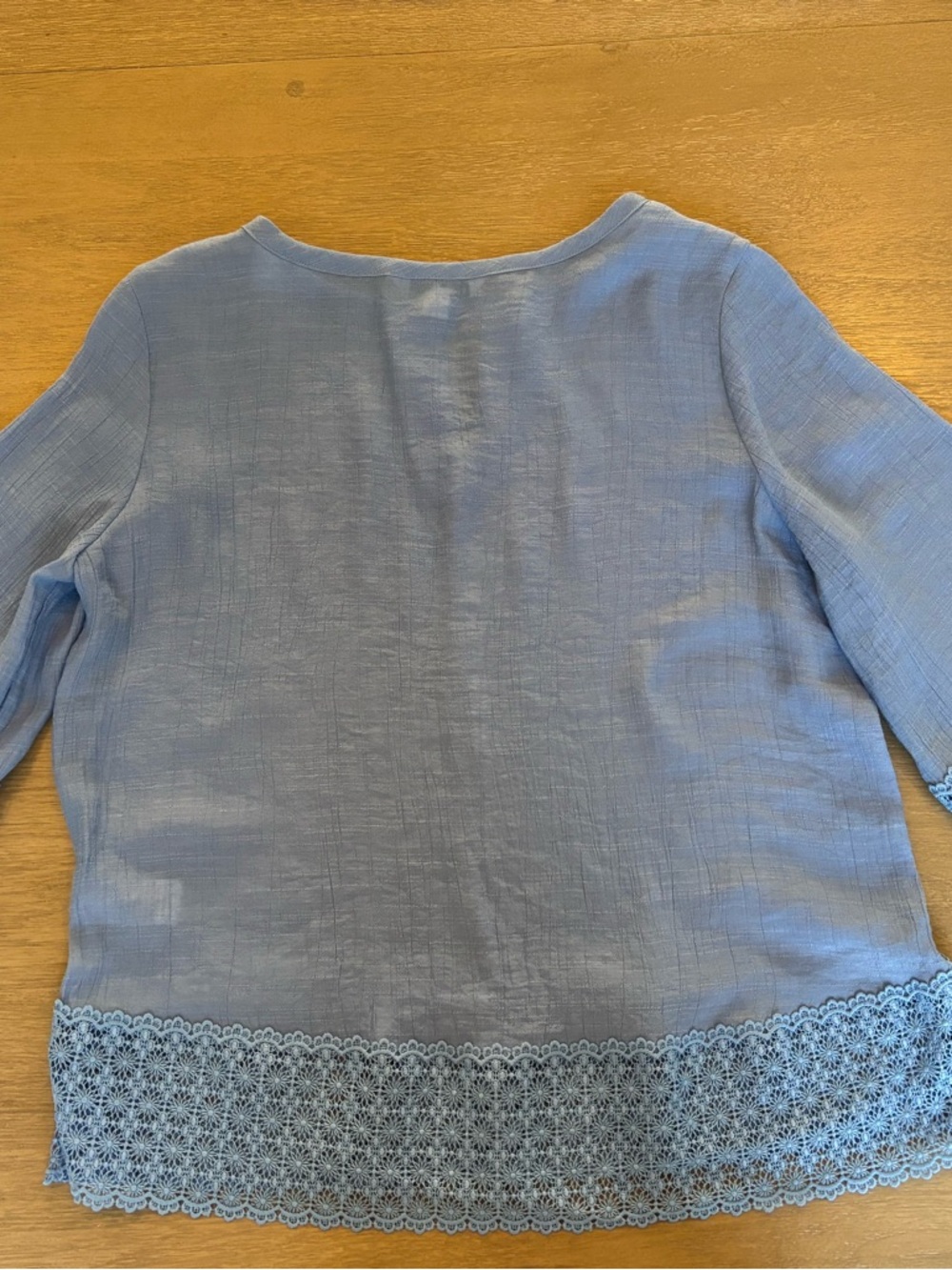 Counterparts Blue Keyhole Neck Blouse